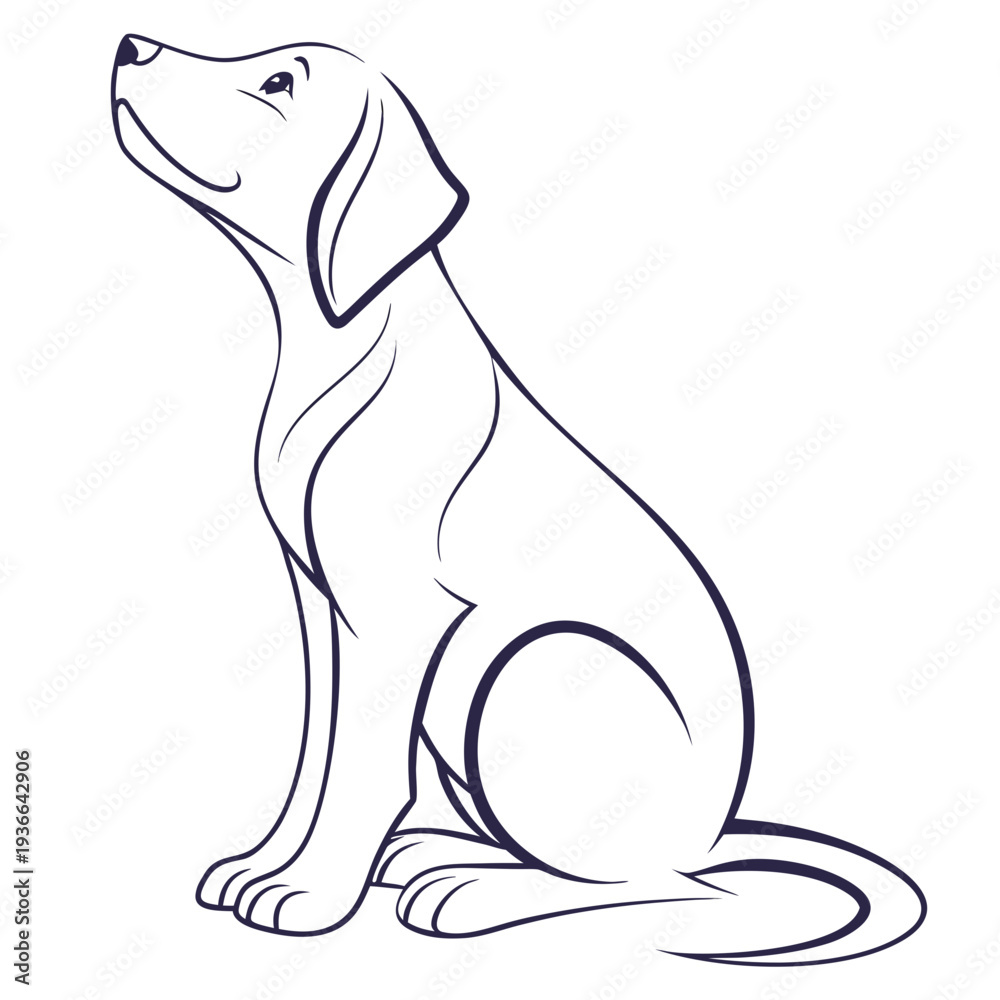 Obraz premium Puppy Outline Illustration