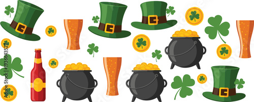 "St. Patrick's Day Party Vector Set"