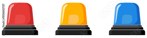 Emergency siren light icons set, without background