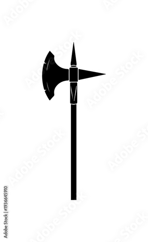 Black vector battle-axe icon