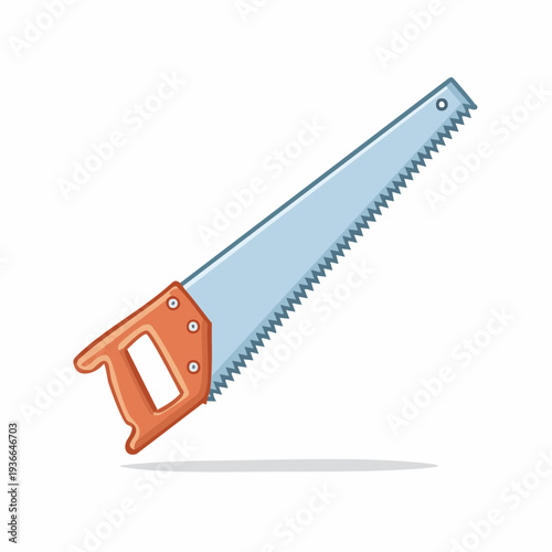 Illustration of a Hand Saw Carpenter's Tool Isolated on White