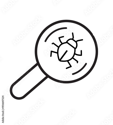 Cyber Virus Scan Line Art Icon – Malware Detection, Antivirus Search, Cybersecurity Outline Vector Cyber Security01-12