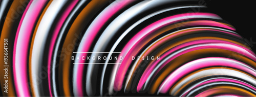 Abstract dynamic lines create swirling pattern. Pink, orange, white hues dominate composition. Modern design element.