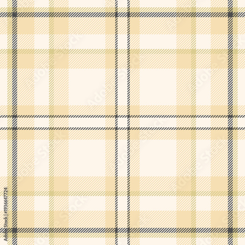 Event check pattern vector, madras plaid texture background. Brand textile tartan fabric seamless in sea shell and wheat colors.