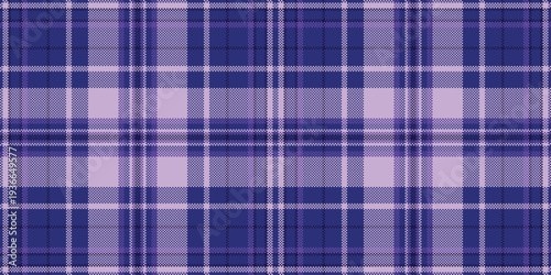 Table cloth tartan fabric background, violet plaid vector check. Womens fashion texture pattern seamless textile in blue and violet colors.