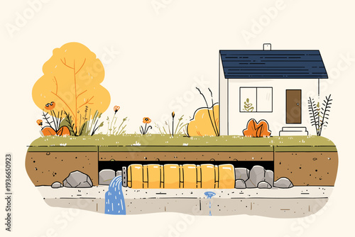 Cross Section of Gravel Drainage System