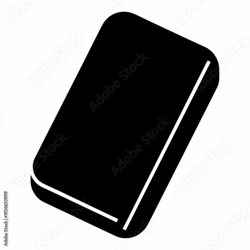 Black soap bar icon on white background, minimalistic illustration design