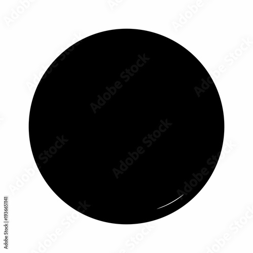 Minimalist image of a solid black circle isolated on a white background