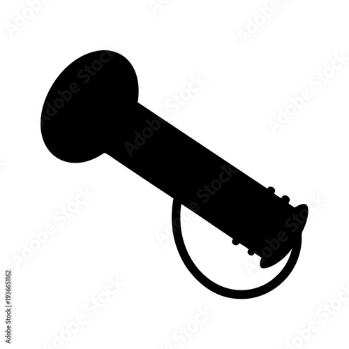 Black silhouette of a door stopper with attached rubber protection ring