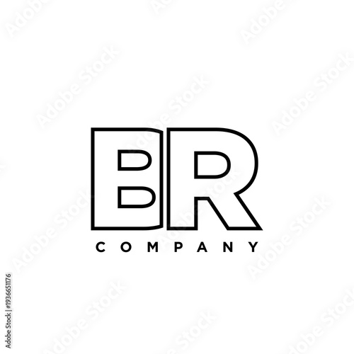 Letter B and R, BR logo design template. Minimal monogram initial based logotype.