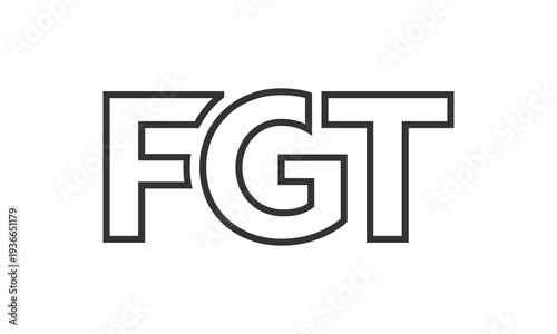 FGT logo design template with strong and modern bold text. Initial based vector logotype featuring simple and minimal typography. Trendy company identity.