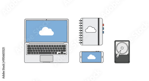 Cloud storage devices vector