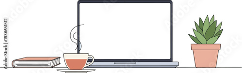 Minimal desktop workspace vector