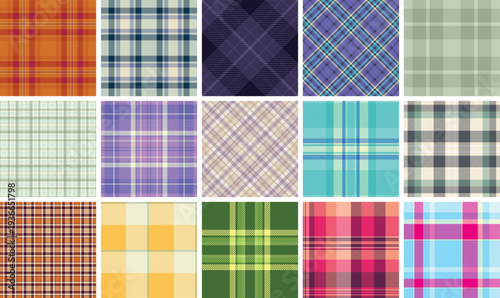 Plaid bundle created for seasonal fashion displays. Ideal for store interiors, product styling, and runway previews. Vector format ensures consistency.