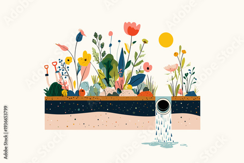 Garden Path Gravel Drainage Cross-Section