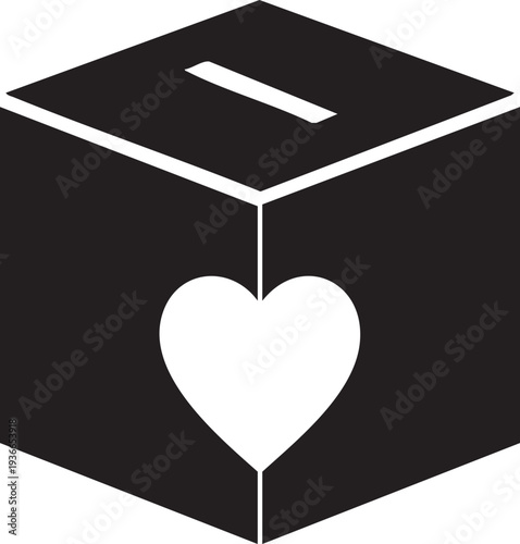 Vector illustration of a ballot box with a heart
