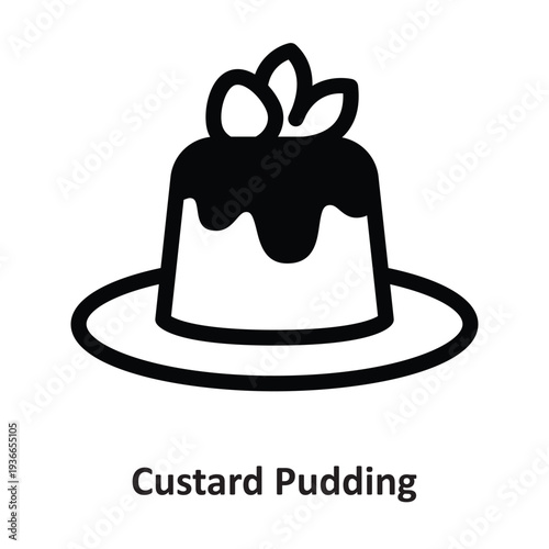  Custard Pudding  Vector Icon which can easily modify or edit