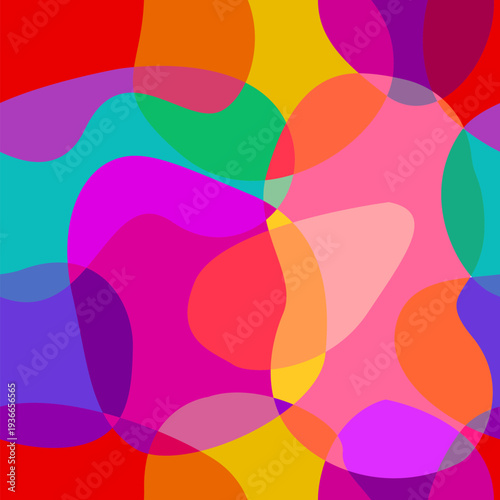 Seamless background of colored pieces . Hand drawn. Not AI, vector illustration.