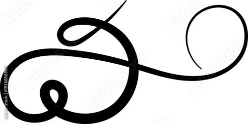 Curly Ornaments, Swirl line divider, Curly decorative doodle, fancy ornament border