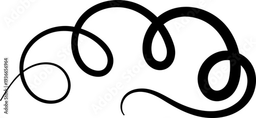 Curly Ornaments, Swirl line divider, Curly decorative doodle, fancy ornament border