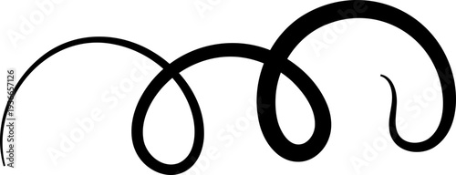 Curly Ornaments, Swirl line divider, Curly decorative doodle, fancy ornament border