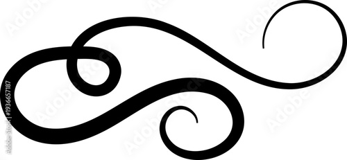 Curly Ornaments, Swirl line divider, Curly decorative doodle, fancy ornament border