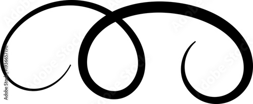 Curly Ornaments, Swirl line divider, Curly decorative doodle, fancy ornament border