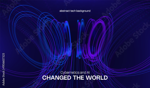 Abstract future ai background with blue big data and digital dots for tech and technology science presentation. Line cyber business network 3d backdrop. Connection graphic design.