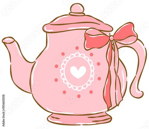 Cute Teapot Illustration with Heart