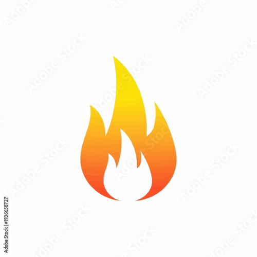 Graphic depiction of flames with a gradient from red at the base to yellow at the tips