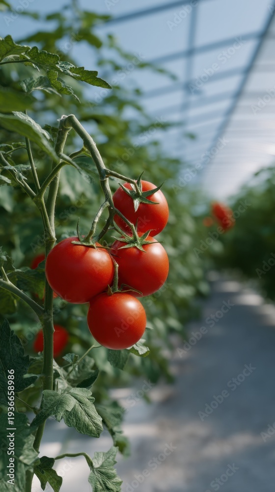 custom made wallpaper toronto digitalA Lush Greenhouse Perspective Filled with Ripe Tomato Plants and Vibrant Colors