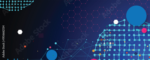 Abstract earth technology concept in dark network system