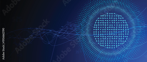 Abstract earth technology concept in dark network system