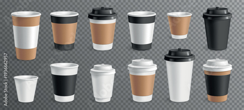 Coffee Cups Transparent Set
