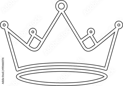 A blurry black and white line drawing of a crown 