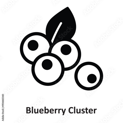 Blueberry Cluster Vector Icon which can easily modify or edit