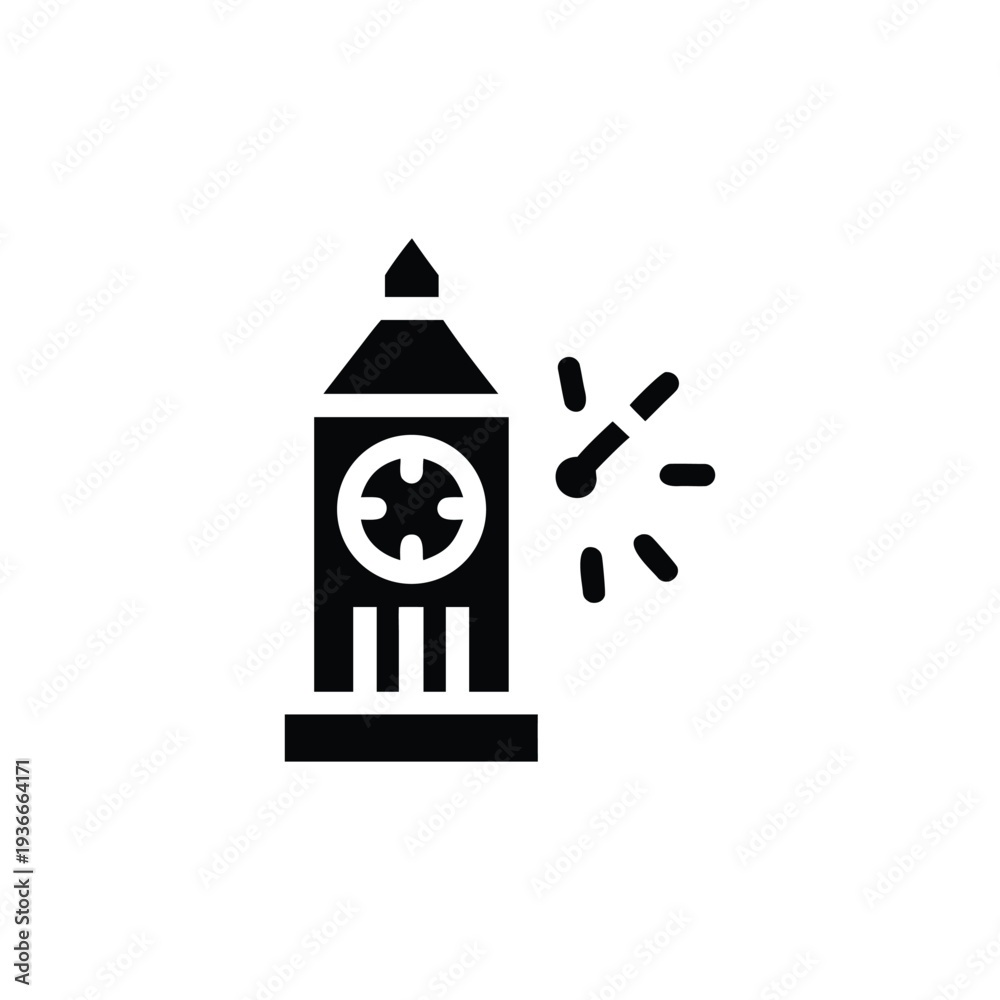 Fototapeta premium Hourglass Shattering on Platform at New Year Illustration