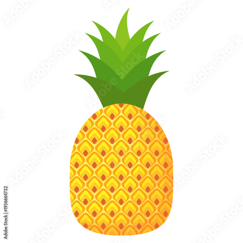 Fresh pineapple fruit illustration, summer pineapple fruit theme. Summer design for holiday promotion and printed on clothing.	
