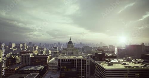 Foto city skyline in clear afternoon light with crisp shadows, modern rooftops and vi