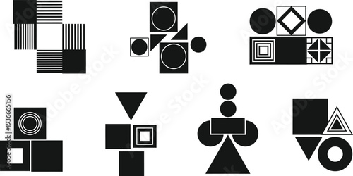 Photos Geometric shapes and abstract designs in black and white