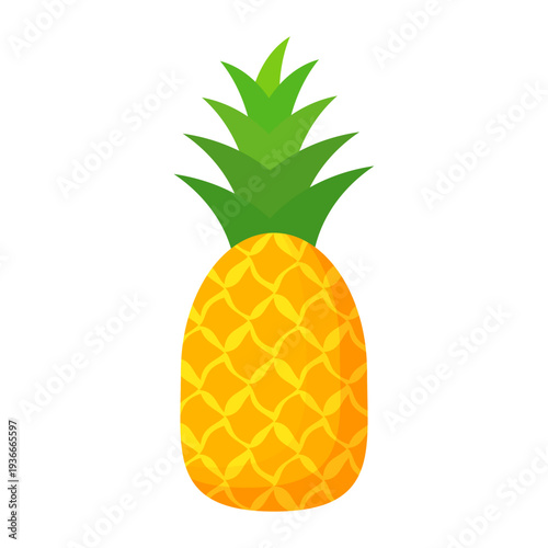 Fresh pineapple fruit illustration, summer pineapple fruit theme. Summer design for holiday promotion and printed on clothing.	