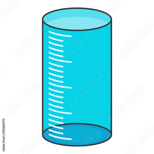 Illustration of a laboratory measuring cylinder, designed in a flat style. Simple design of a laboratory measuring cylinder. Science icon.	