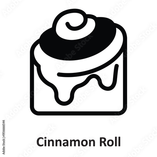 Cinnamon Roll Vector Icon which can easily modify or edit