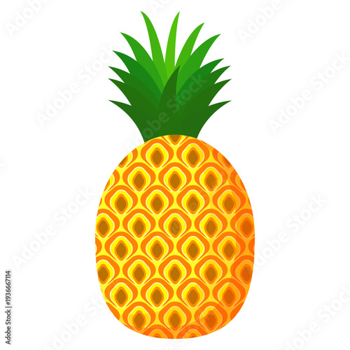 Fresh pineapple fruit illustration, summer pineapple fruit theme. Summer design for holiday promotion and printed on clothing.	