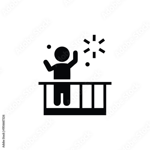 Celebration Icon of a Person on a Balcony