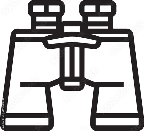 Binoculars icon perfect for any project to observe with curiosity, explore the horizon, find something new.