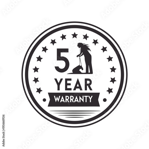 5 year warranty stamp with the text