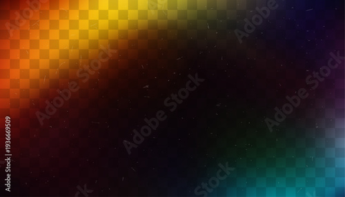 Warm cinematic film light leak gradient overlay with golden glow on transparent background