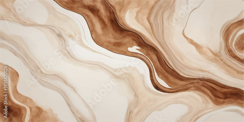 Shiny golden brown wood texture background with flowing liquid waves and a satin fabric pattern design for a chocolate silk textile wallpaper backdrop