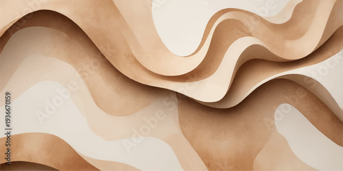 Elegant abstract background of wavy lines featuring a smooth silk fabric texture with shiny gold and soft pink curves in a decorative satin drapery design